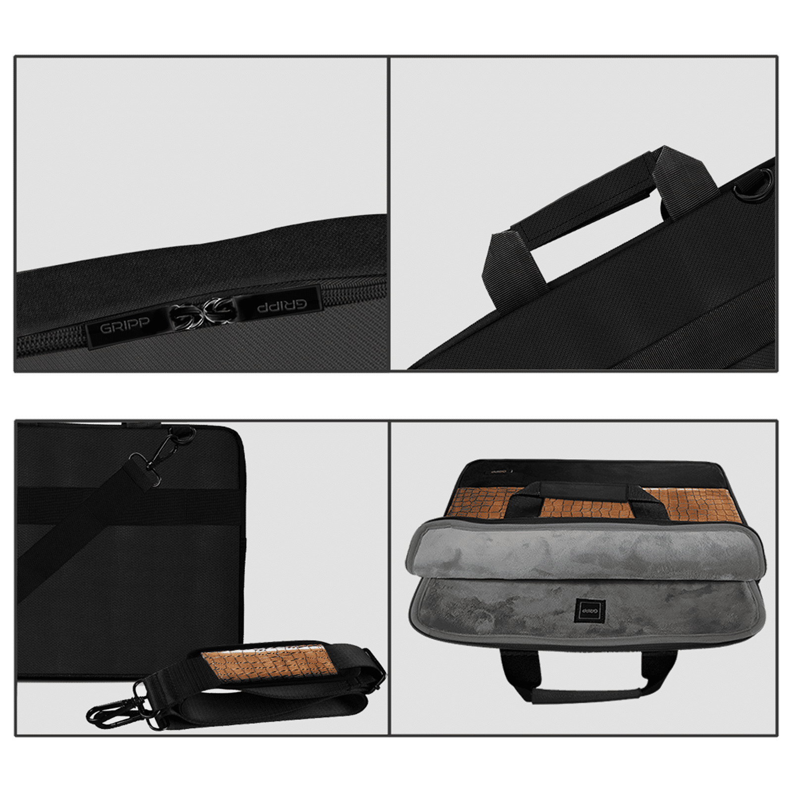 Buy GRIPP Croc Compact Nylon Laptop Sling Bag for 13.3 & 14 Inch Laptop (Water Repellent, Camel